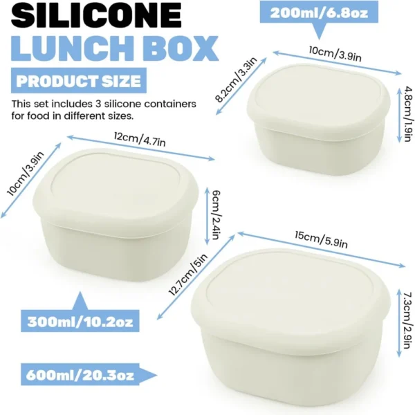 Reusable Silicone Food Storage Containers