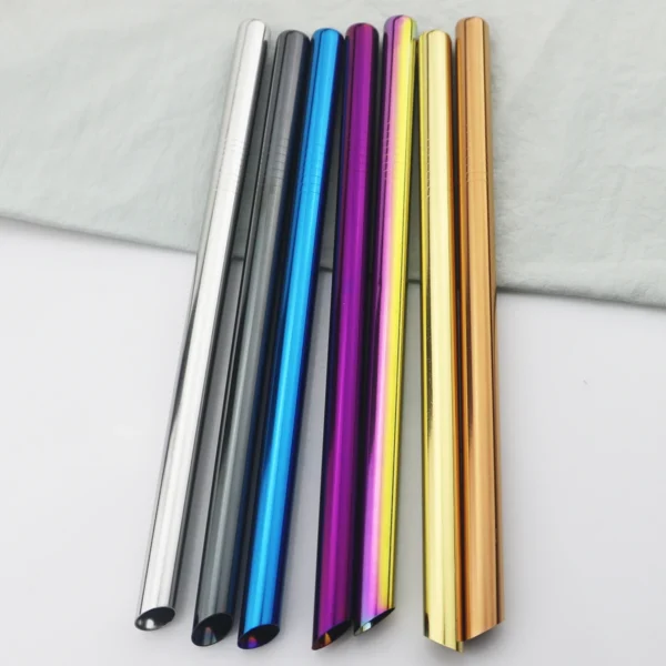 Wide Stainless Steel Smoothie Straws