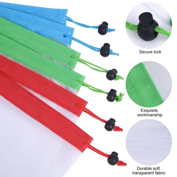 Reusable Mesh Produce Bags — 3 Sizes