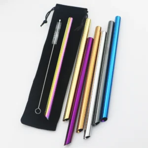 Wide Stainless Steel Smoothie Straws