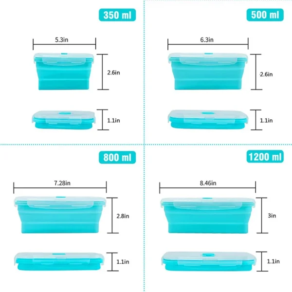 Collapsible Silicone Bento Container Set