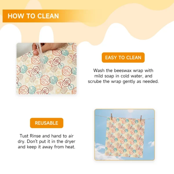 Reusable Beeswax Food Wraps — 9 Pack