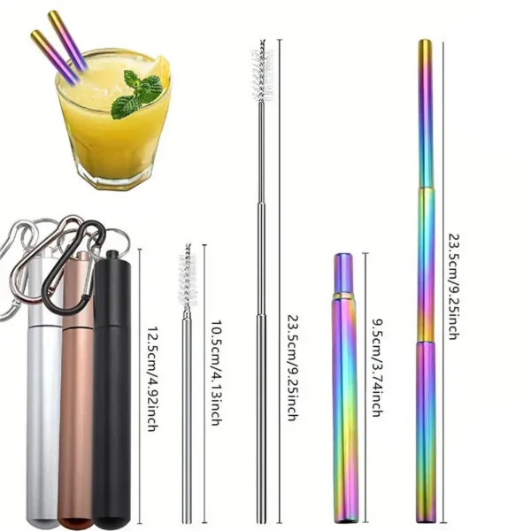 Collapsible Stainless Steel Straw Set