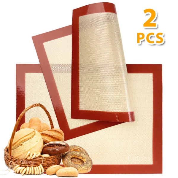 Non-Stick Silicone Baking Mats — Set of 2