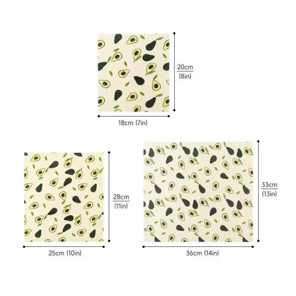 Reusable Beeswax Food Wraps — Set of 3