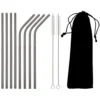 Black Stainless Steel Reusable Straw Set