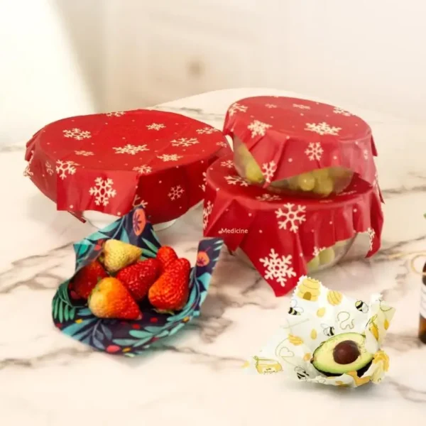 Reusable Beeswax Food Wraps — Set of 3