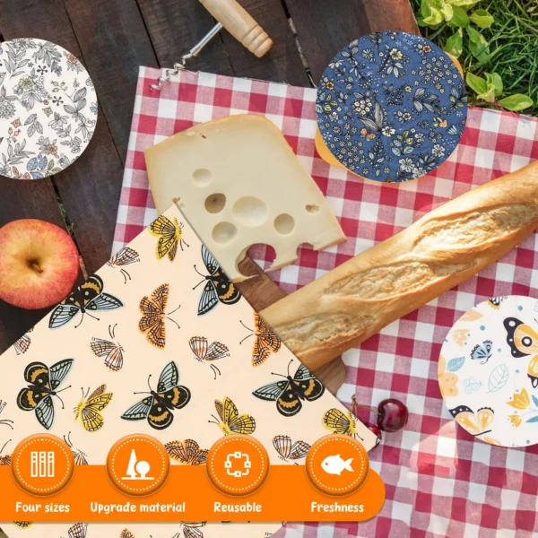 S3b1a8a947ee14c50b81a53e95df580afF.webp Beeswax Food Wraps — 11-Pack Set