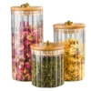 S3dcf0fa4a5e74f14a34fa3b270851ad0n.webp Glass Storage Jars with Bamboo Lids — Set