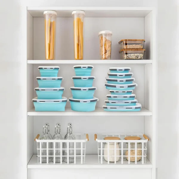 Collapsible Silicone Food Containers with Lids