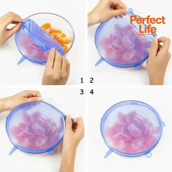 Reusable Silicone Stretch Lids — Set of 6