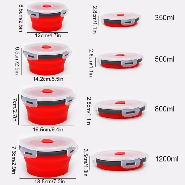 Collapsible Silicone Food Container with Lid