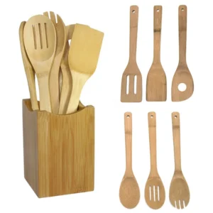 Bamboo Cooking Utensils — 6 Piece Set