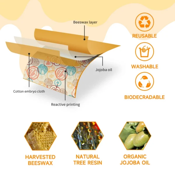 Reusable Beeswax Food Wraps — 9 Pack