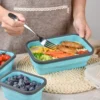 Collapsible Silicone Food Containers with Lids