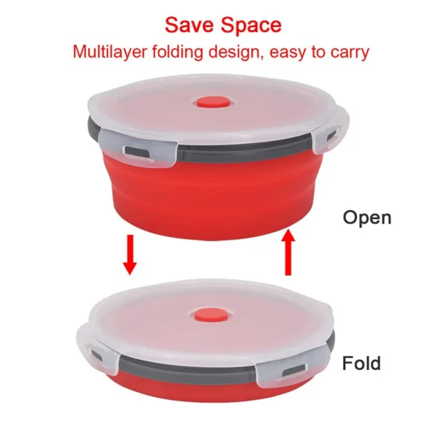 Collapsible Silicone Food Container with Lid