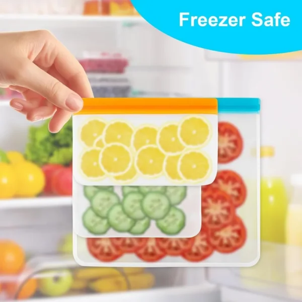 Reusable Silicone Food Storage Bags — 12 Pack