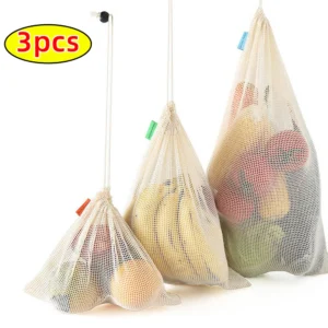 Reusable Cotton Mesh Produce Bags