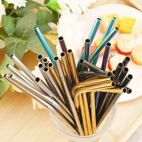 Black Stainless Steel Reusable Straw Set