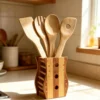 Bamboo Kitchen Utensil Set with Holder