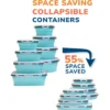 Collapsible Silicone Food Containers with Lids