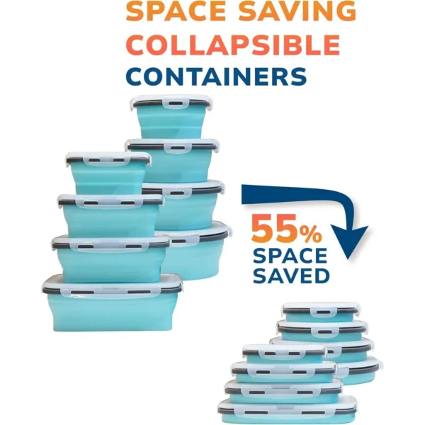 Collapsible Silicone Food Containers with Lids
