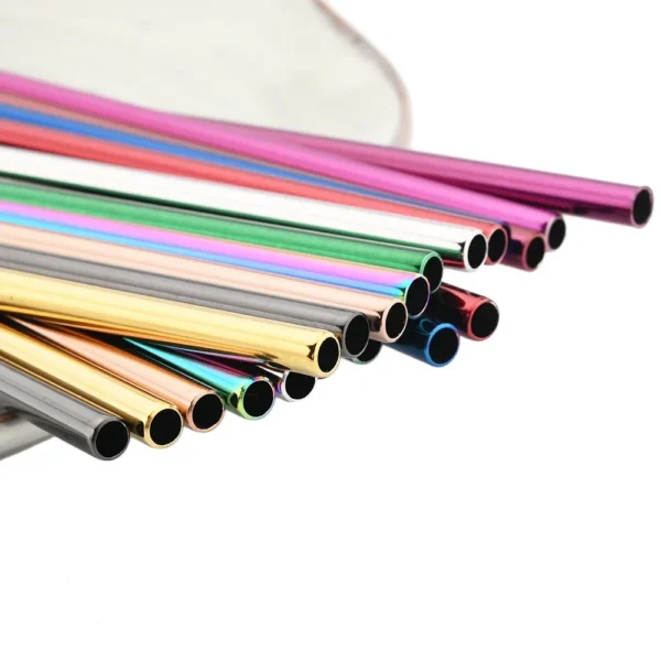 Black Stainless Steel Reusable Straw Set