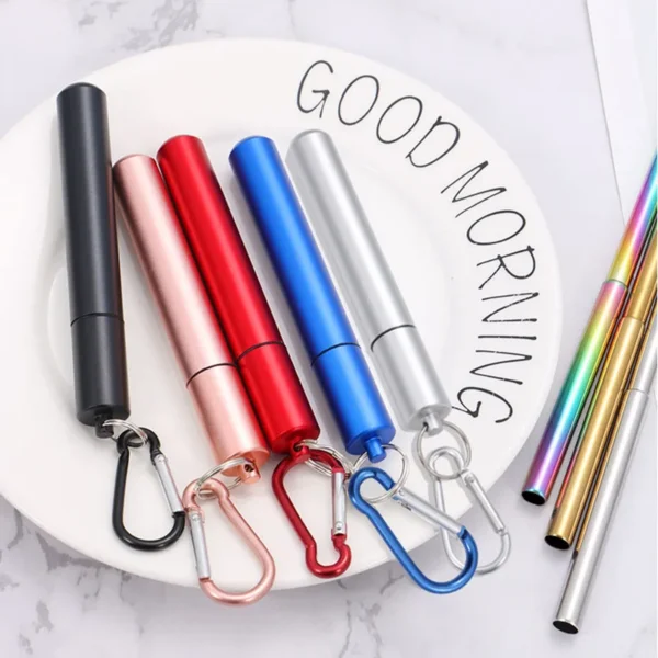 Telescopic Stainless Steel Straw Set