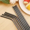 Black Stainless Steel Reusable Straw Set