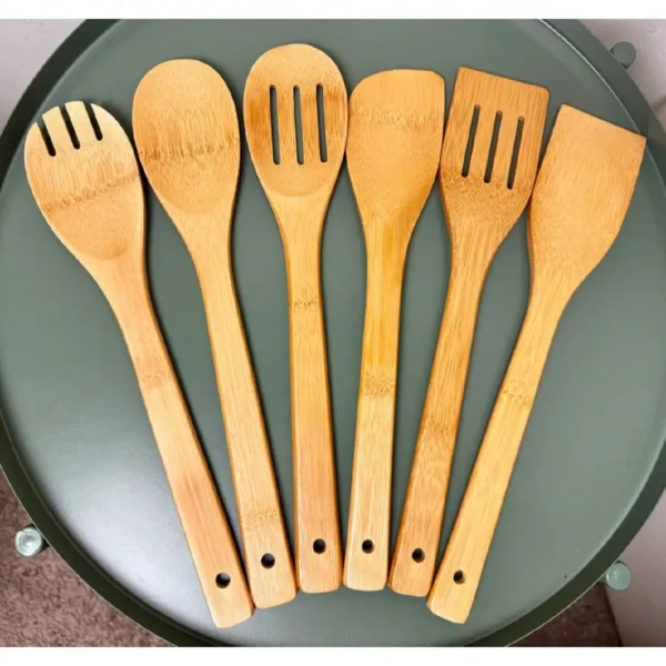 Natural Bamboo Utensil Set — 6 Piece