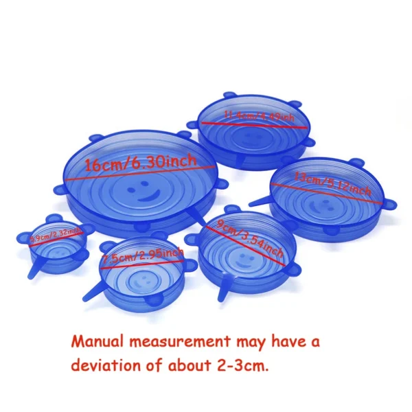 Reusable Silicone Stretch Lids — 6 Pack