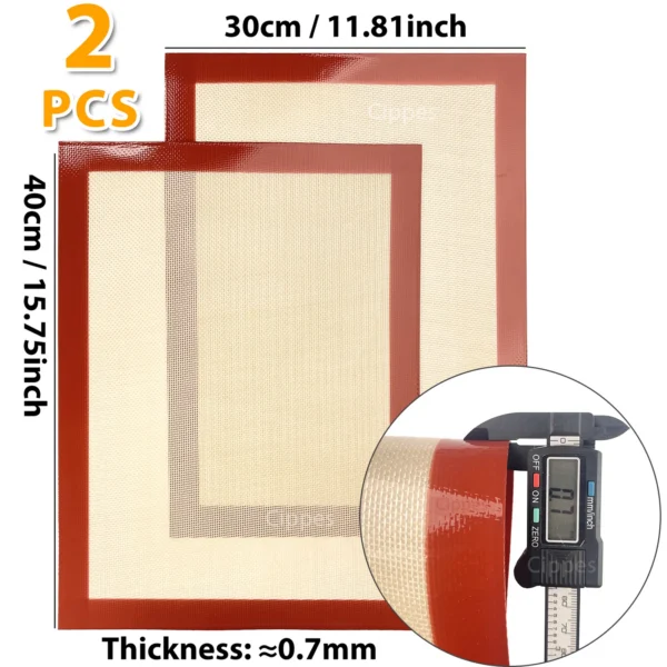Non-Stick Silicone Baking Mats — Set of 2