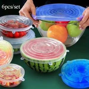 Se0592ca246dd4911b0d08b0edfc75f4dL.webp Silicone Stretch Lids — Set of 6