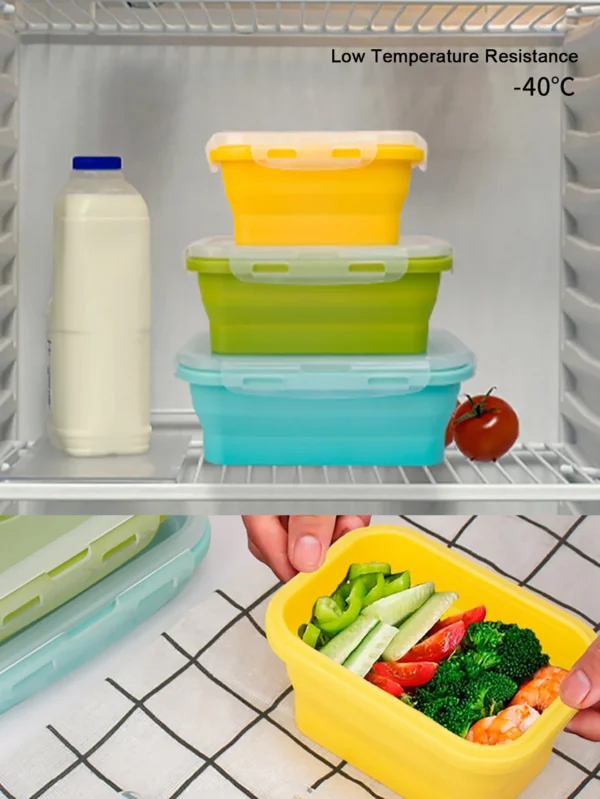 Collapsible Silicone Food Containers — 3 Pack
