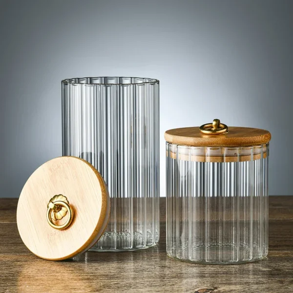 Sec088e3a13a94aa894f277ee18e691526.webp Glass Storage Jars with Bamboo Lids — Set