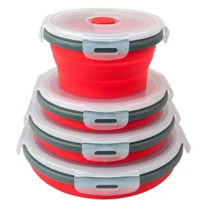 Collapsible Silicone Food Container with Lid