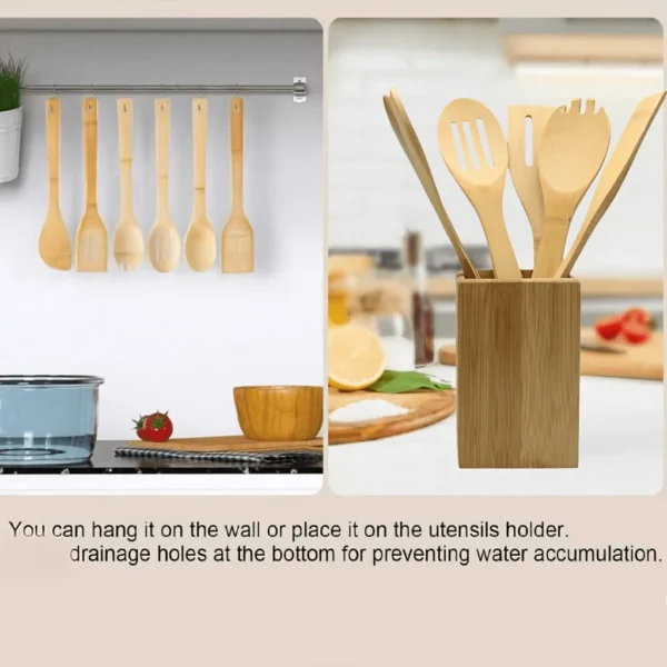 Natural Bamboo Utensil Set — 6 Piece