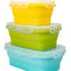 Collapsible Silicone Food Containers — 3 Pack