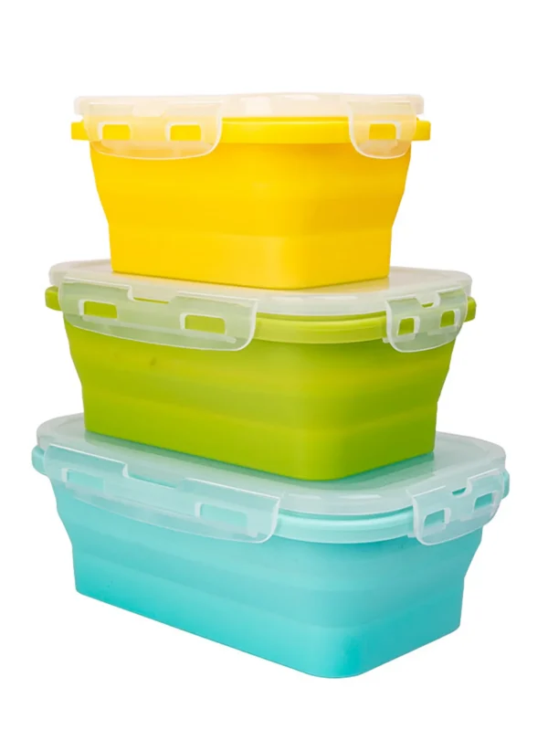 Collapsible Silicone Food Containers — 3 Pack